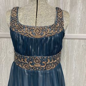 Teal Adrianna Papell Cocktail Dress Size 4P